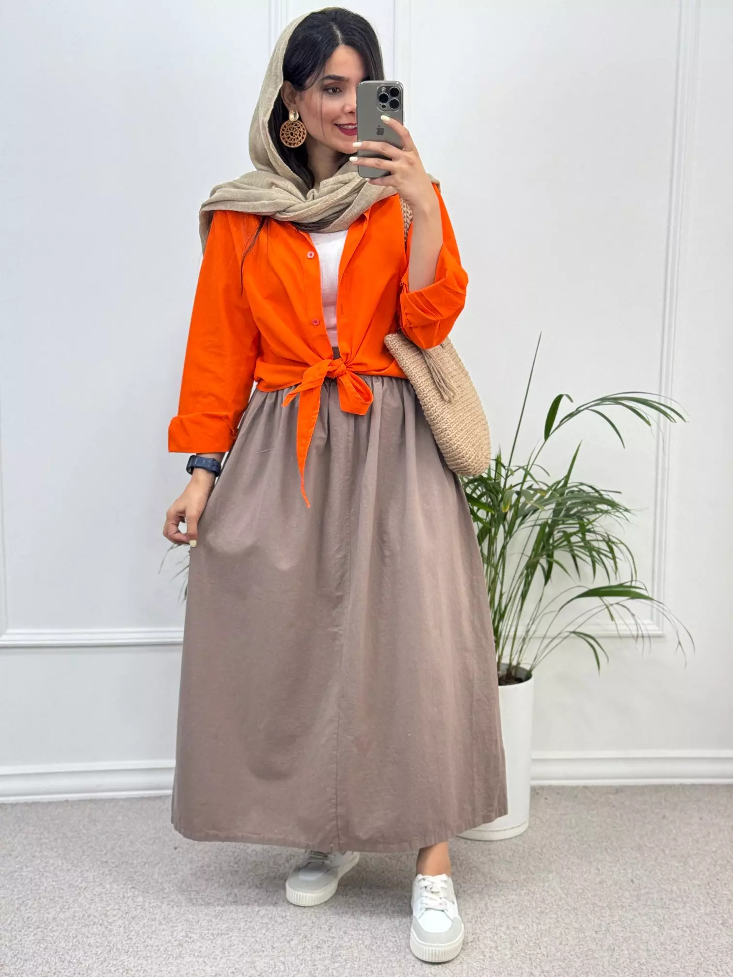 شومیز گره ای لینن آینور